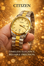 Citizen Quartz Men’s Watch – Gold Dial | Two-Tone Stainless Steel