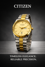 Citizen Quartz Men’s Watch – Gold Dial | Two-Tone Stainless Steel