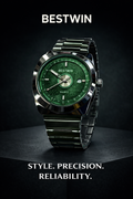 Bestwin Quartz Men’s Watch – Green Dial | Stainless Steel Strap
